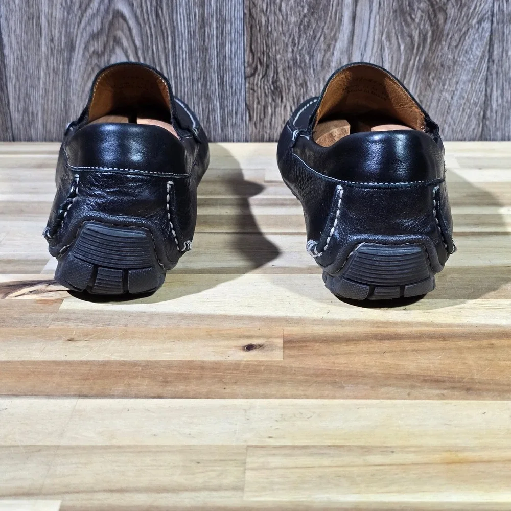 Johnston & Murphy McGuffey Loafer Black Leather Sheepskin Slip On Size 11 M Men‎